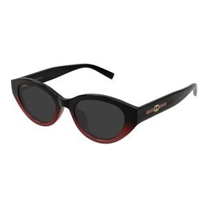 Gucci Sunglasses Square Full Rim, Black/Red Frame and Grey Lens GG2105SA003